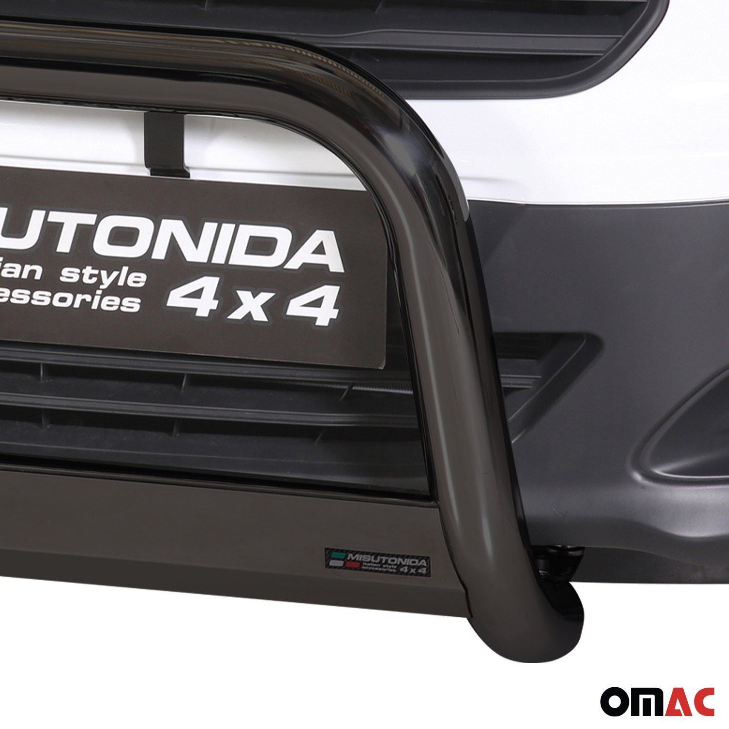 Bull Barra Frontal para Ford Transit Courier 2014-2017 Negro Brillante Acero