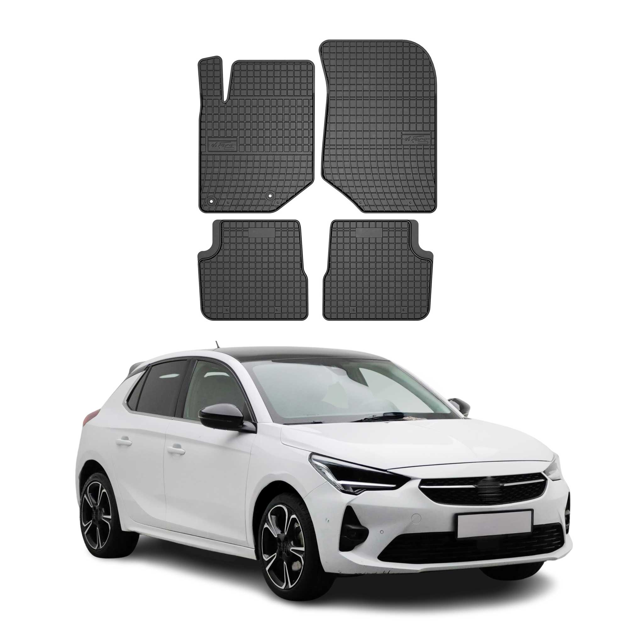 OMAC Alfombrillas De Coche para Opel Corsa F 2019-2025 Negro Goma TPE 4Pza