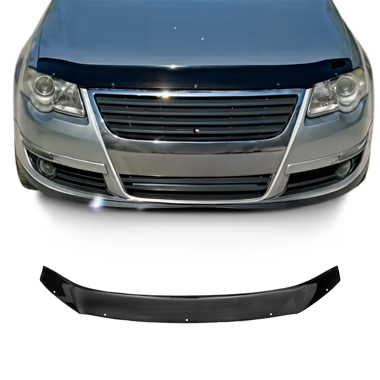 Deflector de Capó para Vw Passat B6 2005-2010 Oscuro Brillante Acrílico