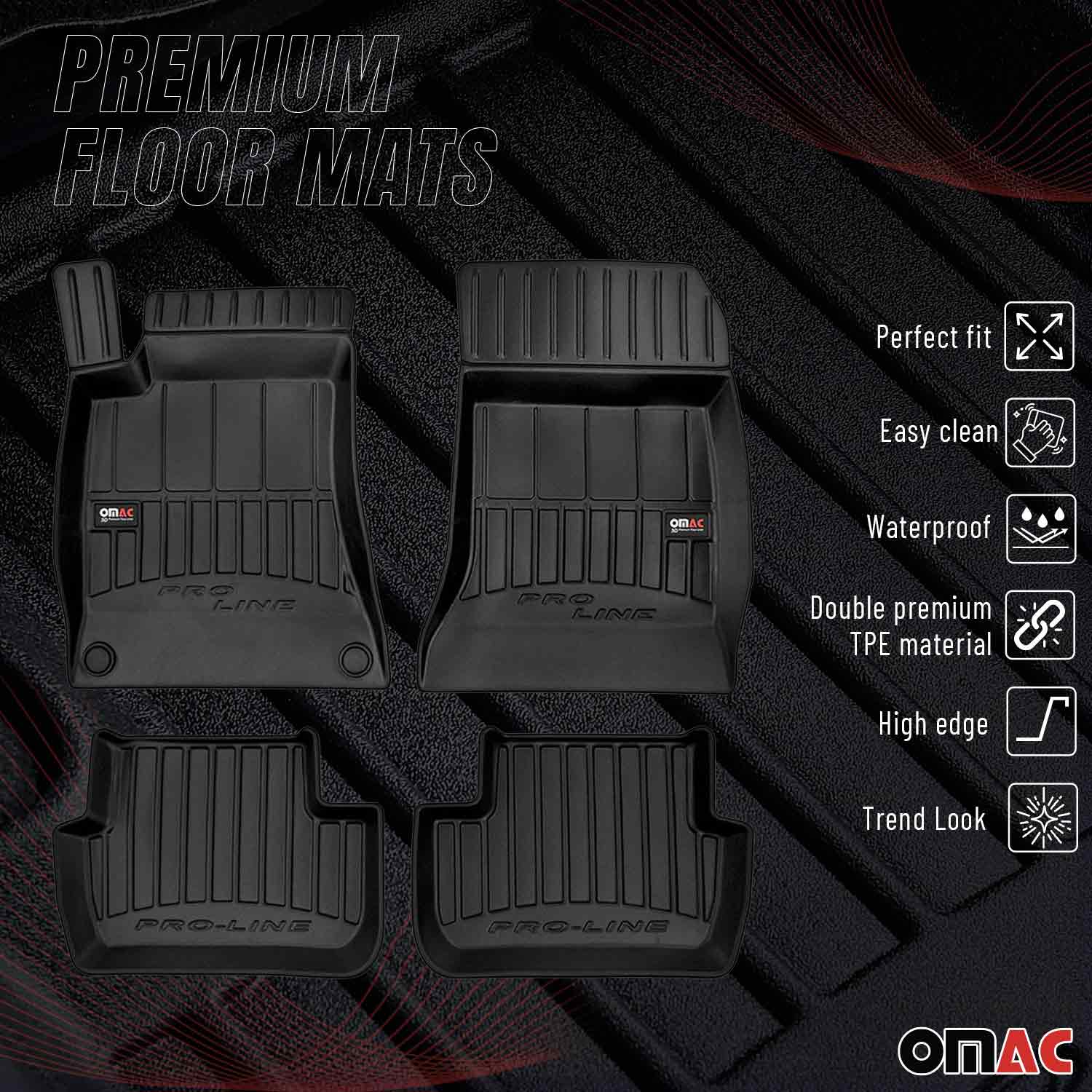 OMAC Premium Alfombrillas Coche para Mercedes B Class W242 W246 2011-2018 TPE 4x