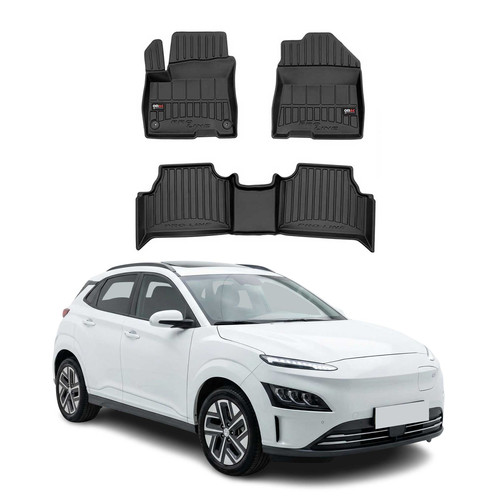 OMAC Premium Alfombrillas De Coche para Hyundai Kona Electric mk1 2018-2023 Goma