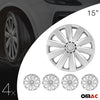 Tapacubos 15 Pulgadas Universal Automóvil Plata ABS