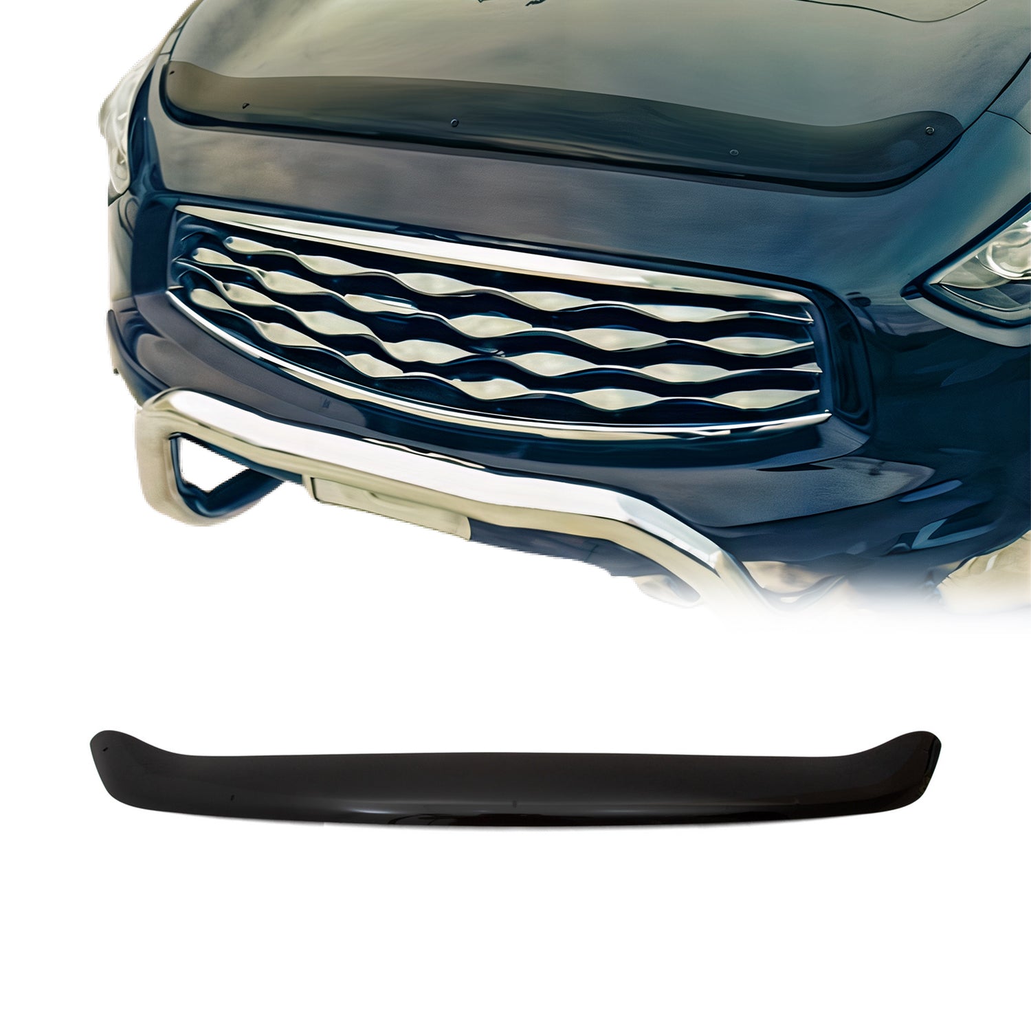Deflector de Capó para Infiniti FX37 FX50 2009-2021 Oscuro Brillante Acrílico