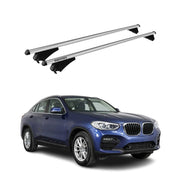 Menabo Barras de Techo Coche Baca para BMW X4 G02 2018-2025 Gris Aluminio 2Pza