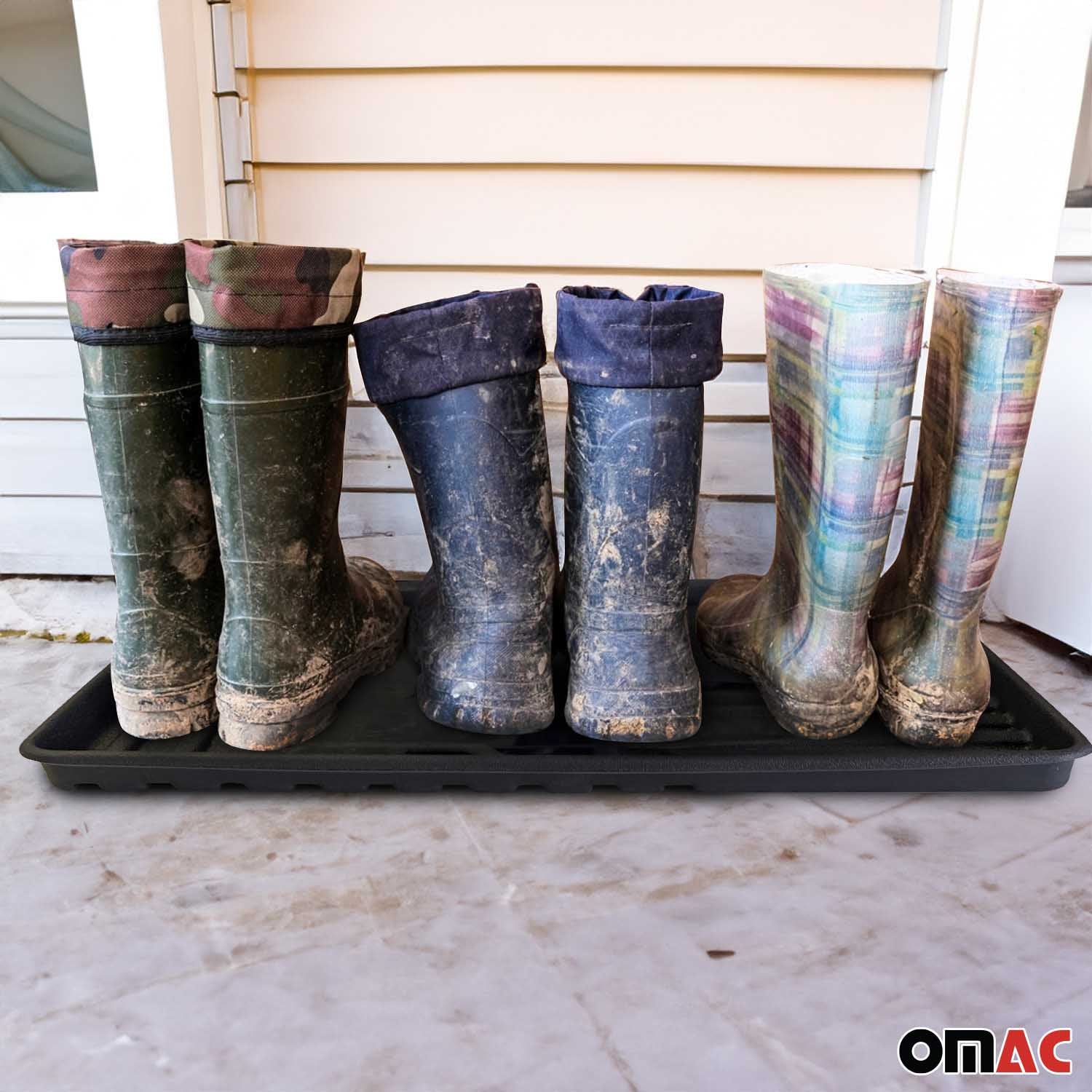 Alfombra de bandeja para zapatos goma tapete piso multiusos 31"x15"
