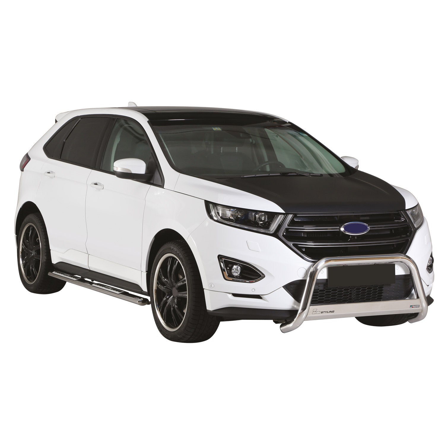 Bull Barra Frontal para Ford Edge 2014-2018 Plata Brillante Acero