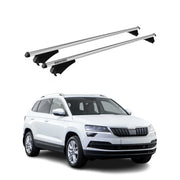 Menabo Barras de Techo Coche Baca para Skoda Karoq 2017-2025 Gris Aluminio 2Pza