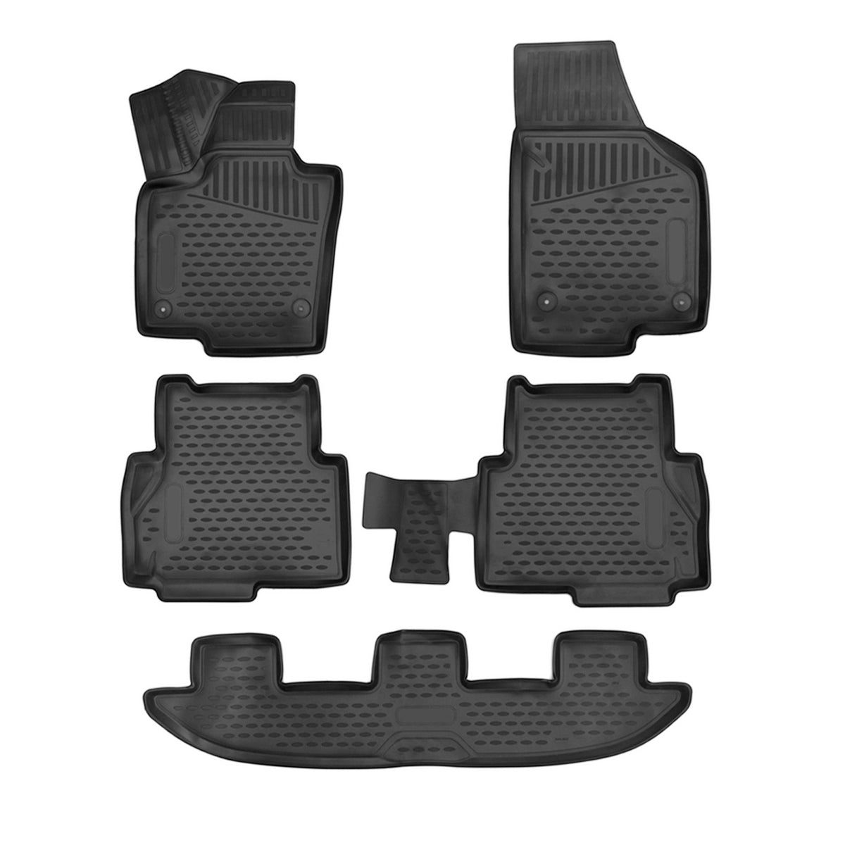 OMAC Alfombrillas De Coche para VW Sharan 2015-2025 Negro Goma TPE 5Pza