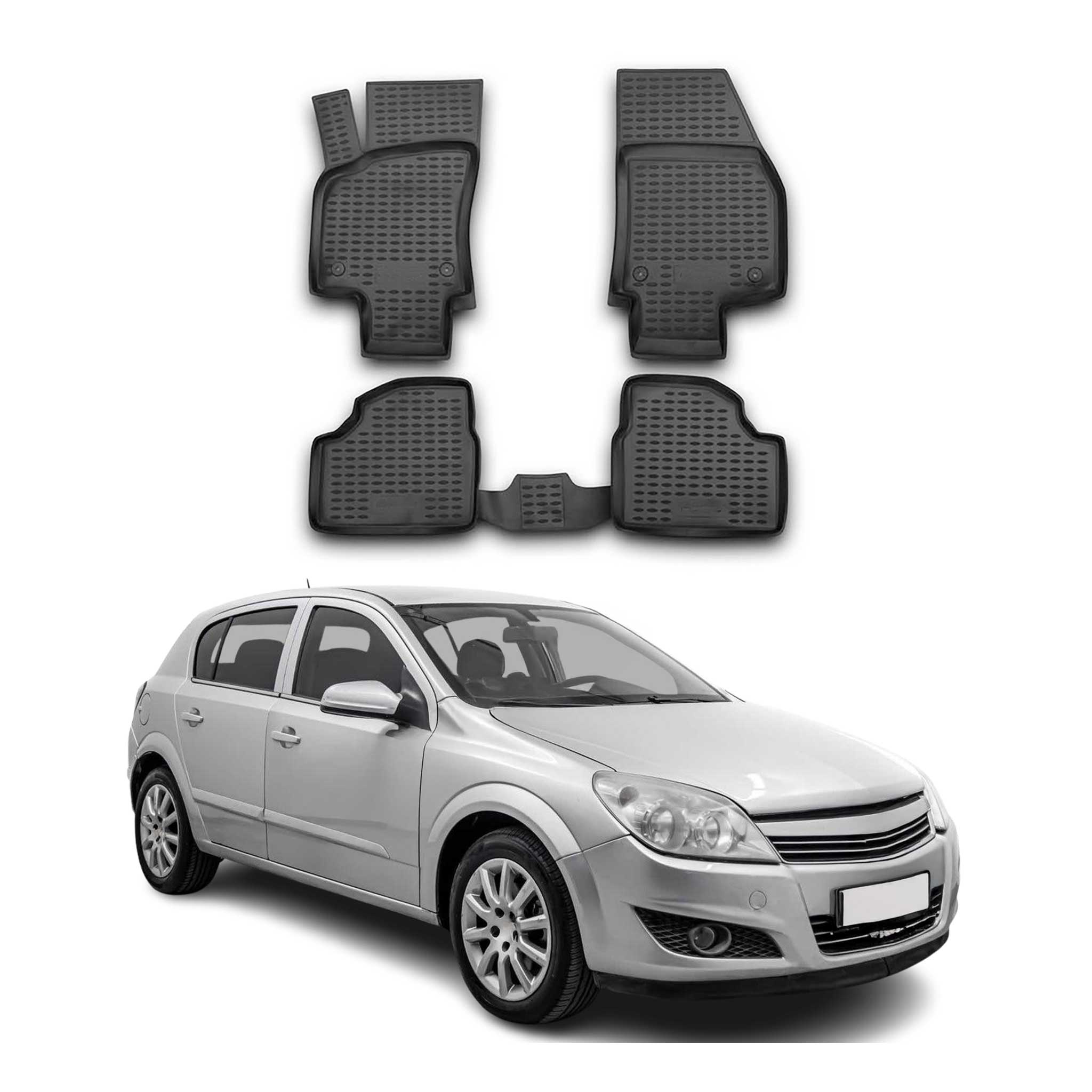 OMAC Alfombrillas De Coche para Opel Astra 2004-2015 Negro Goma TPE 4Pza