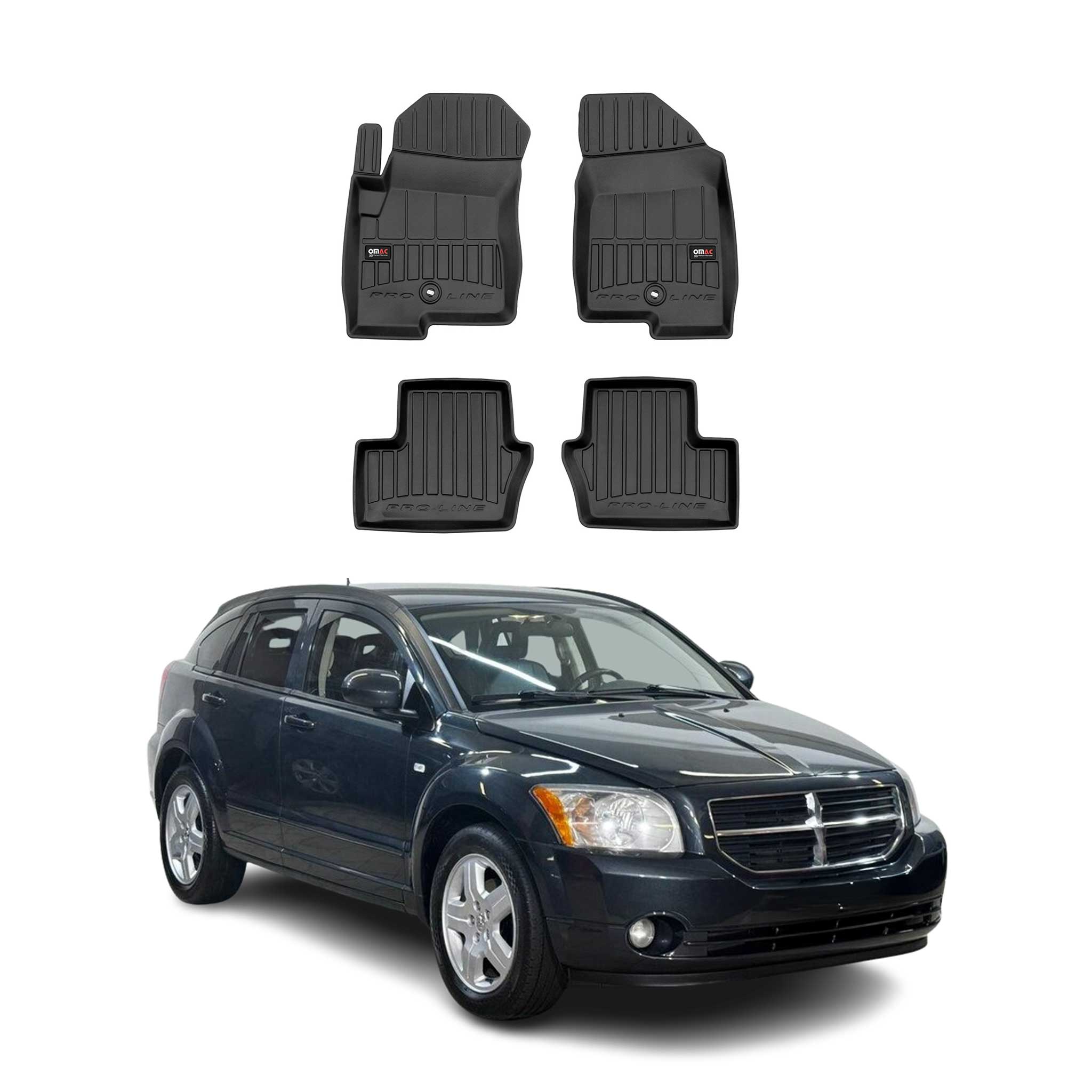 OMAC Premium Alfombrillas De Coche para Dodge Caliber 2006-2012 TPE Goma 4x