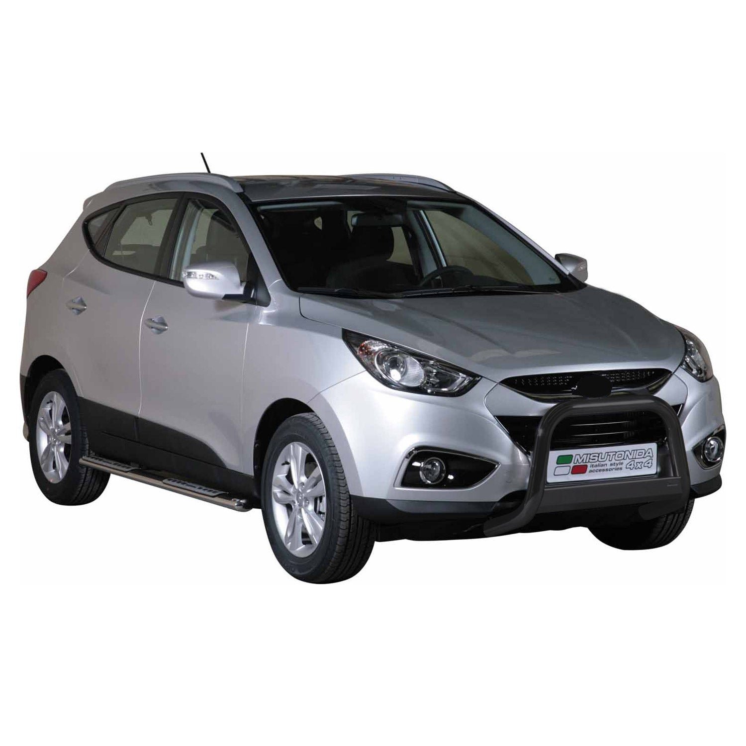 Bull Barra Frontal para Hyundai ix35 2009-2015 Negro Brillante Acero 1Pza