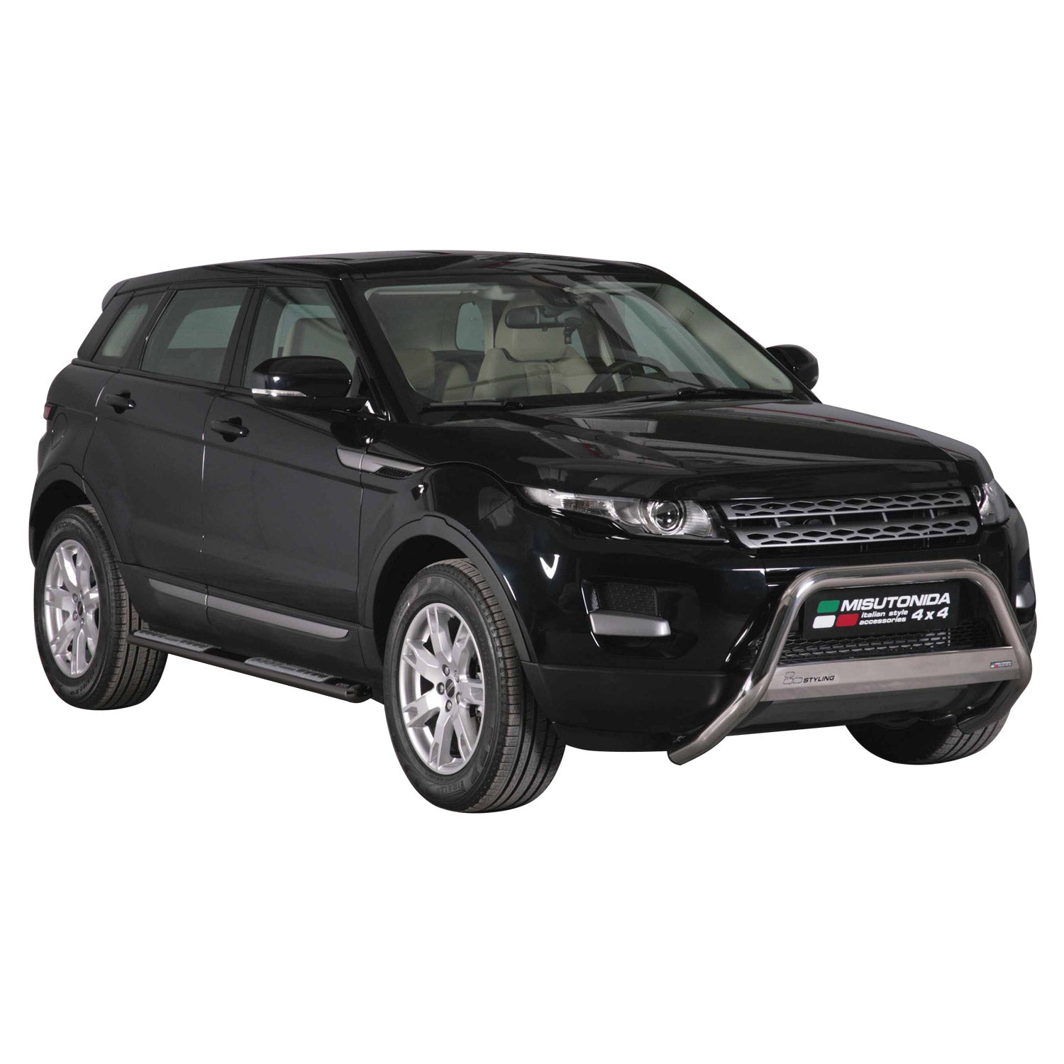 Par de Estribos Barras Laterales para Range Rover Evoque 2011-2015 Negro Acero