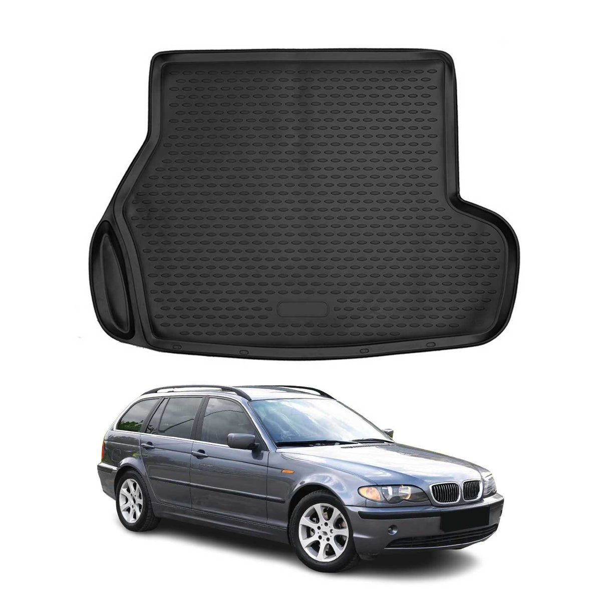 OMAC Bandeja Maletero Alfombrilla para BMW Serie 3 E46 Touring 1999-2007 TPE