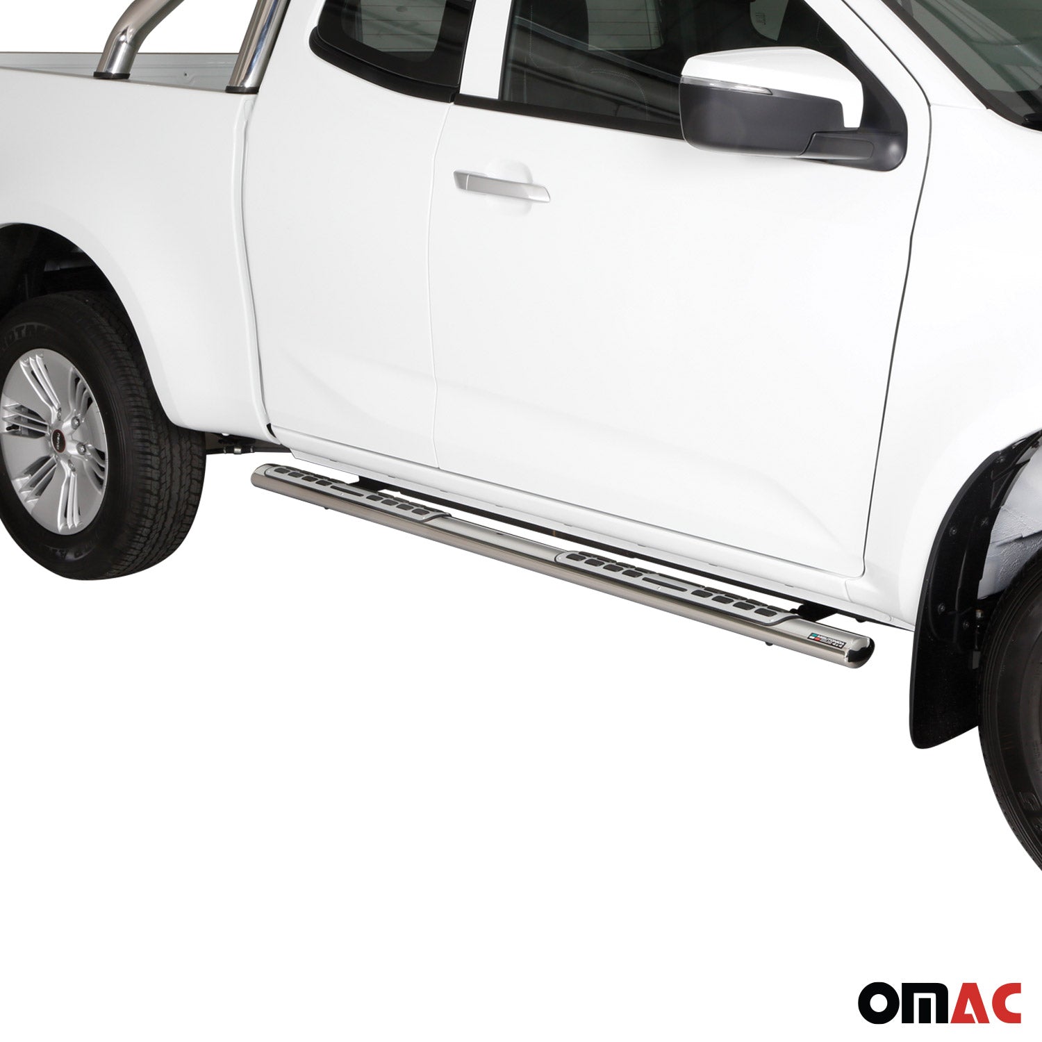 Estribos Barras Laterales para Isuzu D-Max Space Cab 2020-2025 Plata Acero