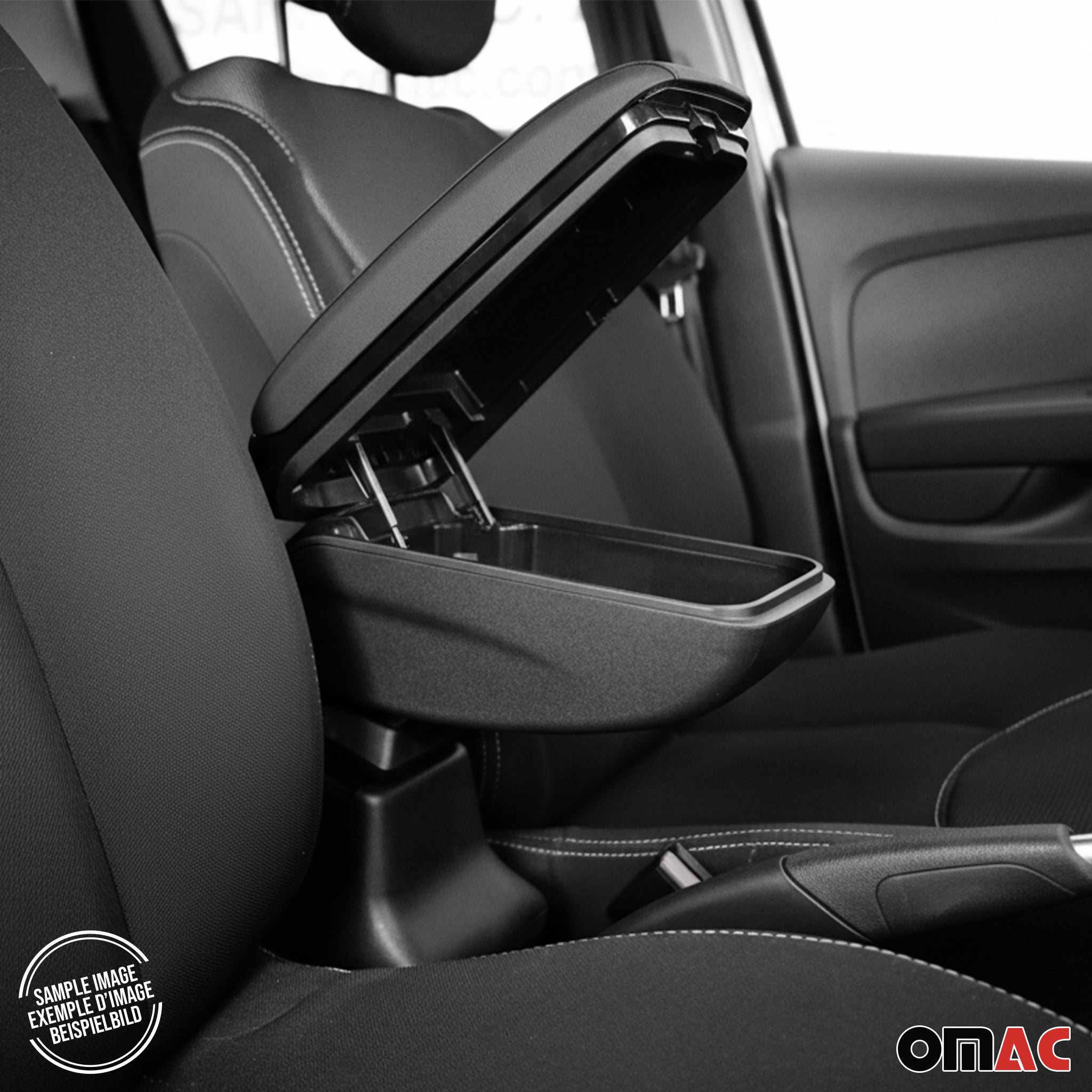 Negro Reposabrazos Consola para Opel Corsa F 2019-2026 Negro PU Cuero Plástico