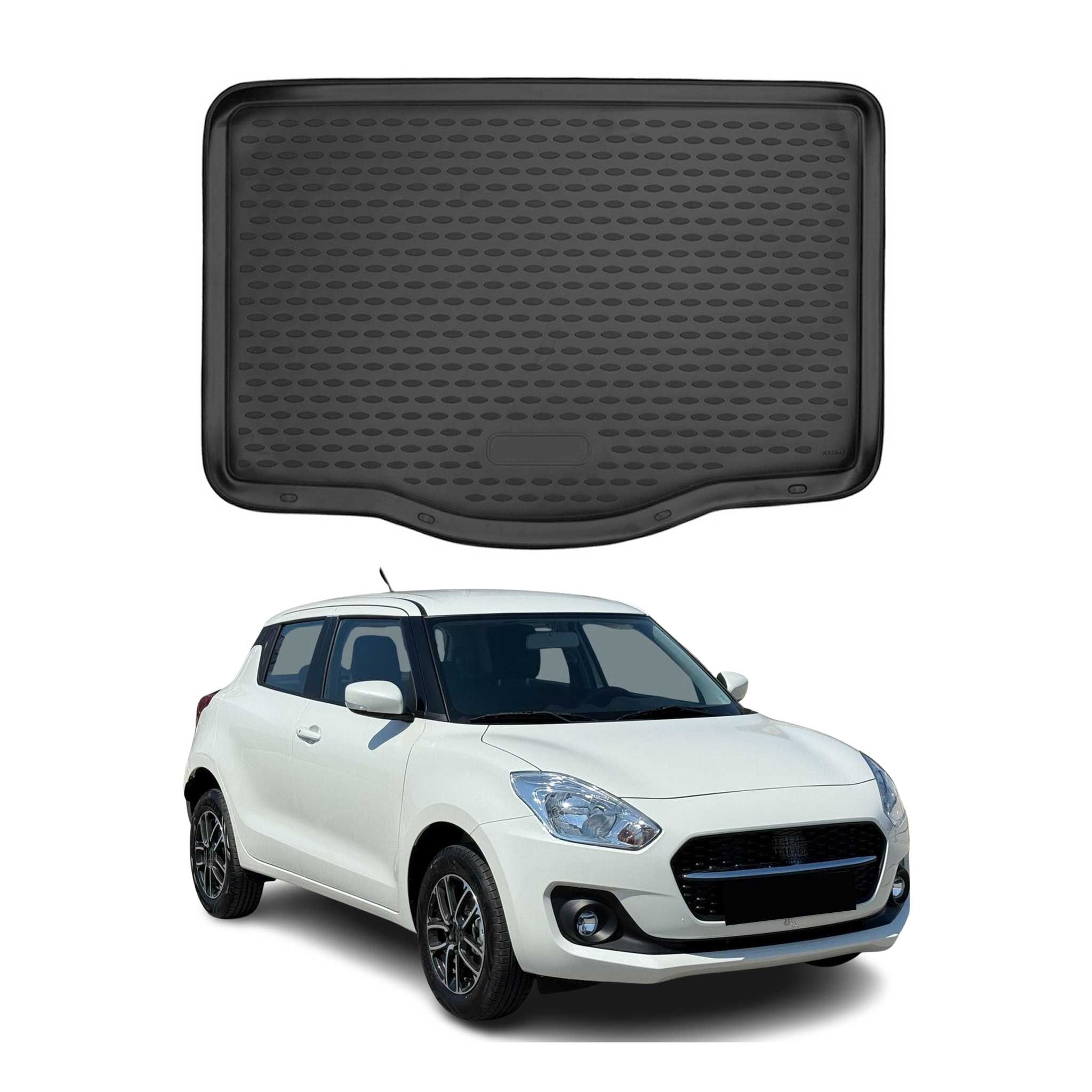 OMAC Bandeja Maletero Alfombrilla para Suzuki Swift 2017-2021 Negro Goma TPE