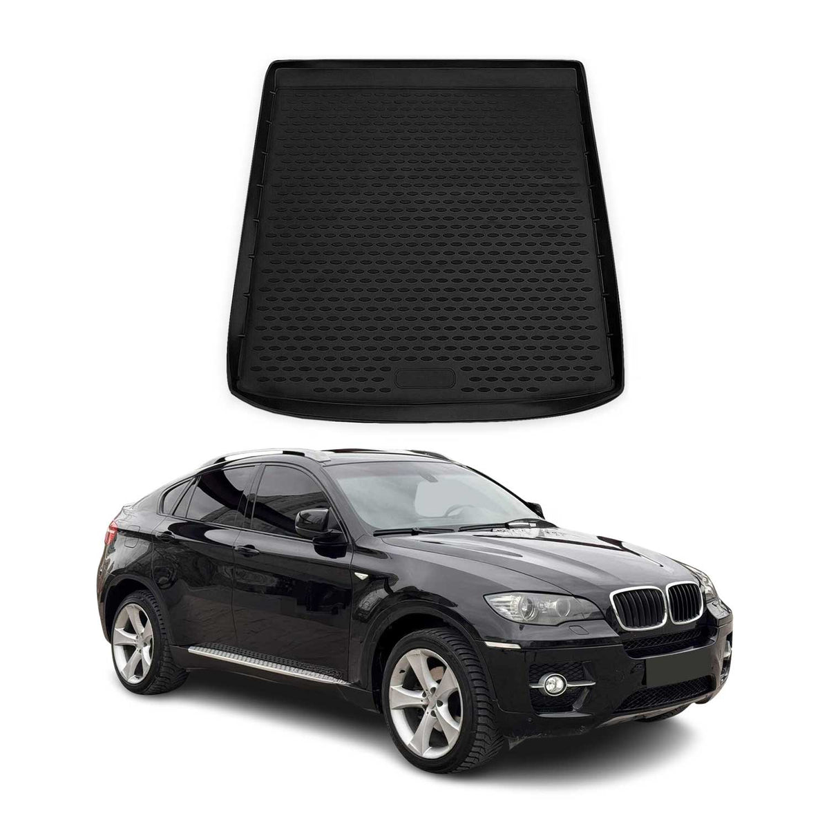OMAC Bandeja Maletero Alfombrilla para BMW X6 E71 F16 2007-2019 Negro Goma TPE