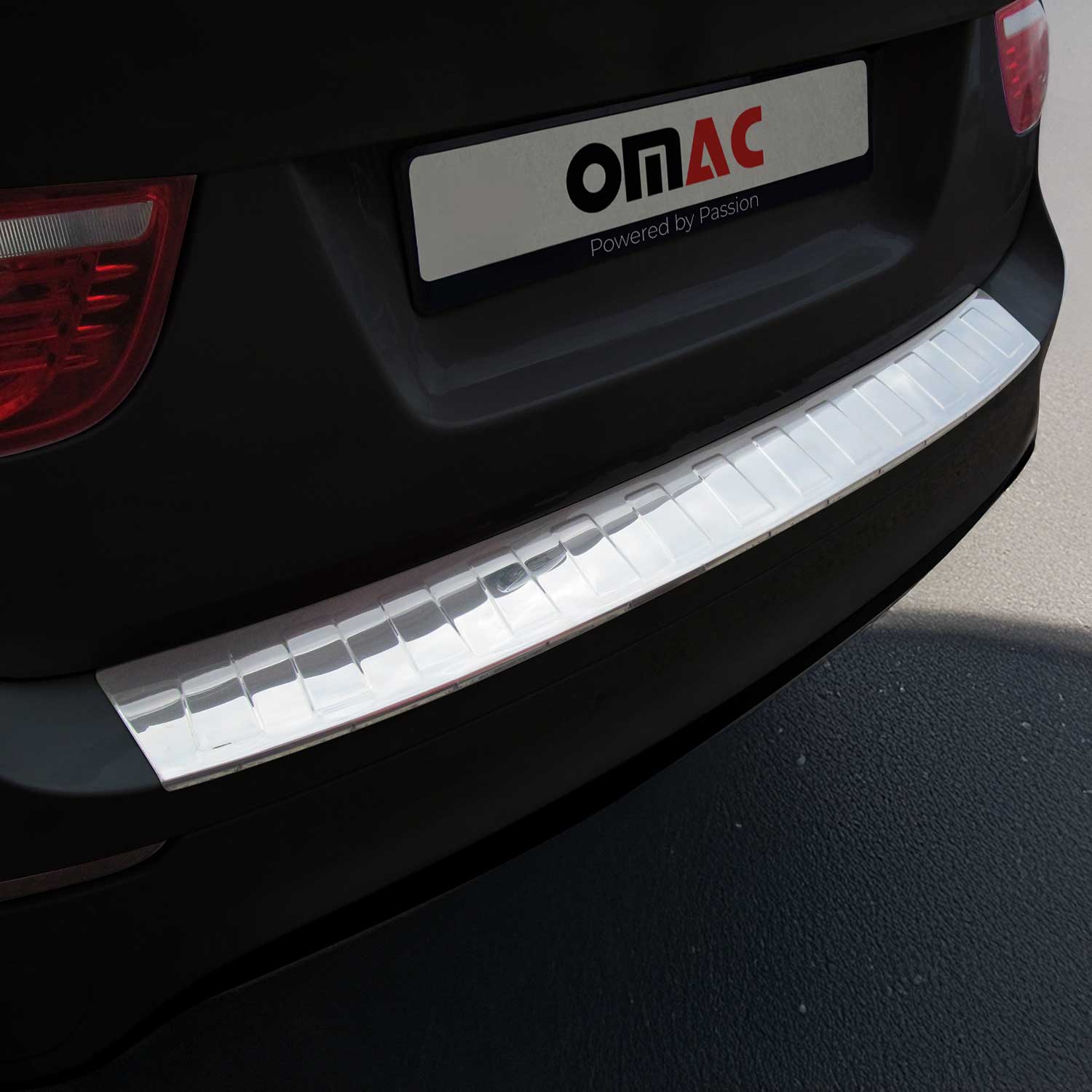 Protector de Parachoques Trasero para BMW X6 E71 2007-2014 Plata Brillante Acero