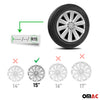 Tapacubos 15 Pulgadas Universal Automóvil Plata ABS