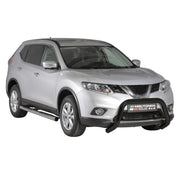 Bull Barra Frontal para Nissan X-Trail 2015-2017 Negro Brillante Acero