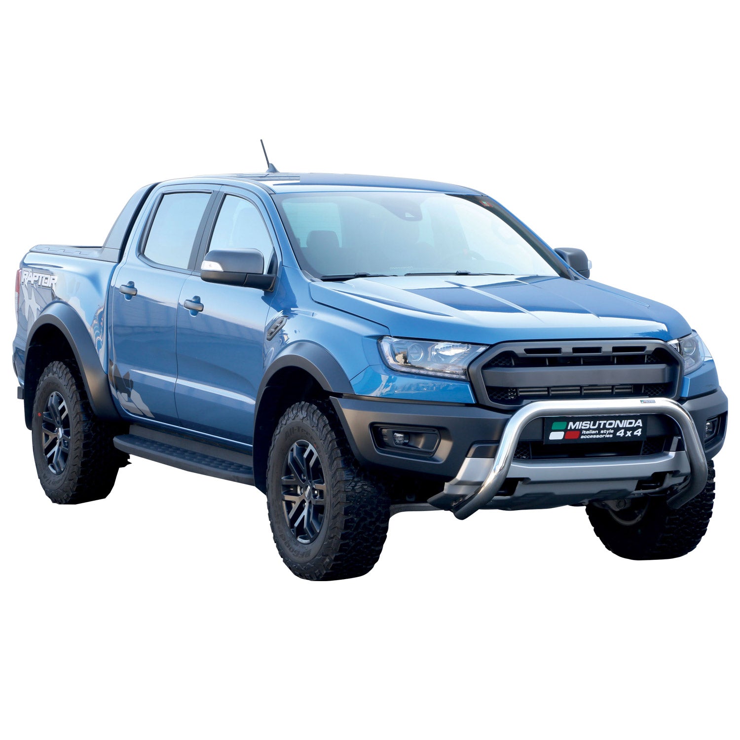 Bull Barra Frontal para Ford Ranger Raptor 2019-2022 Plata Brillante Acero 1Pza