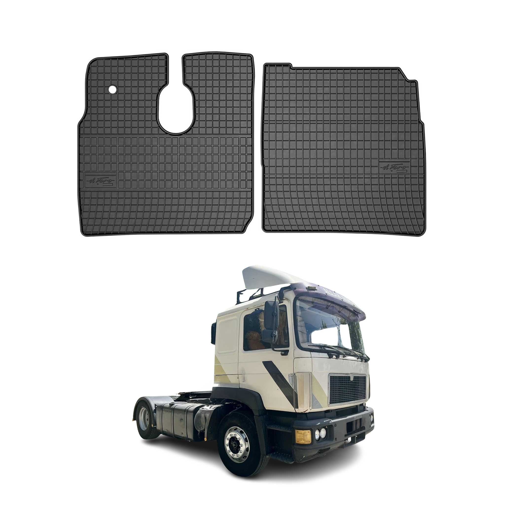 OMAC Alfombrillas De Coche para MAN 8-153 L2000 1994-2005 Negro Goma 2Pza