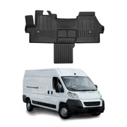 OMAC Premium Alfombrillas De Coche para Peugeot Boxer 2006-2024 Negro TPE Goma