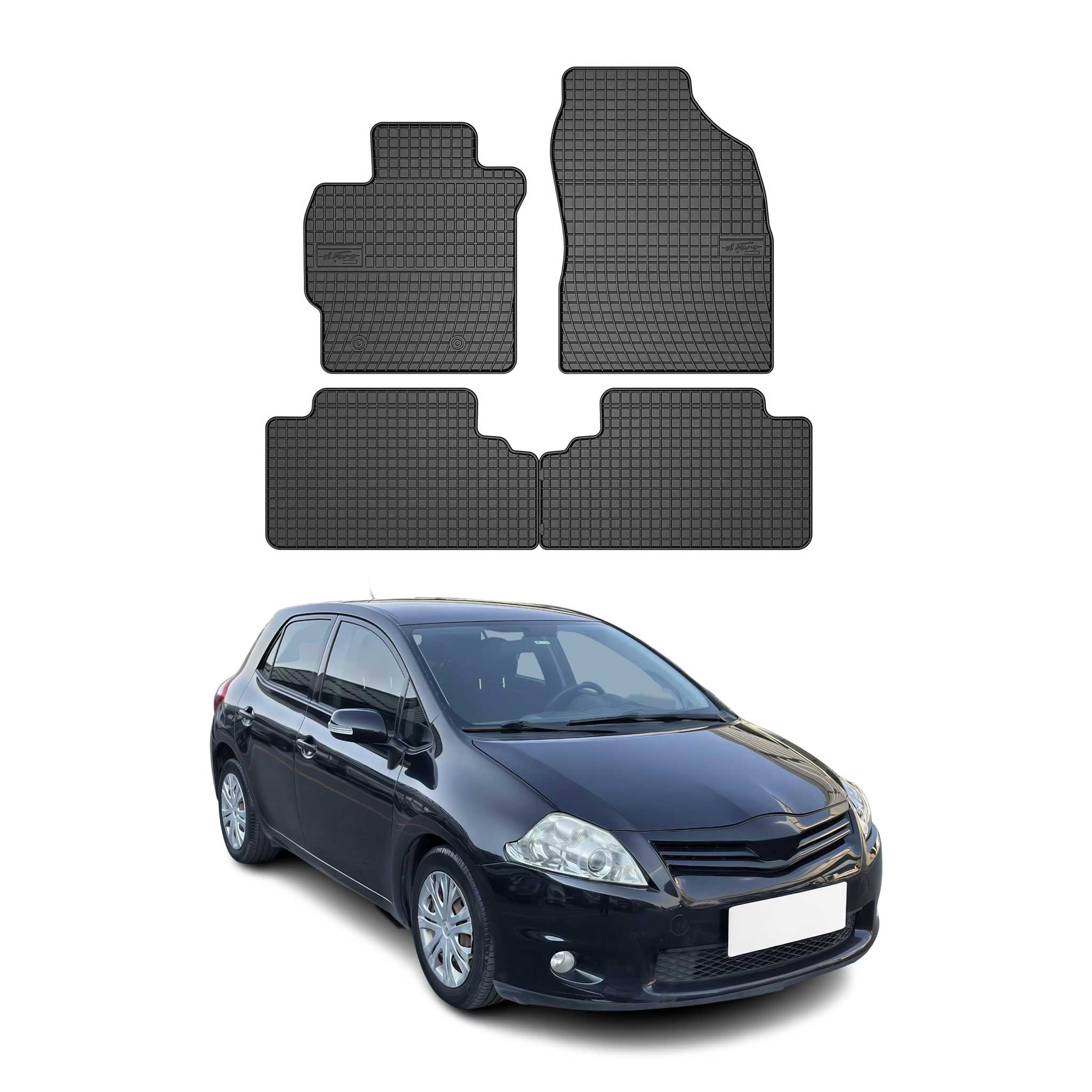 OMAC Alfombrillas De Coche para Toyota Auris 2007-2013 Negro Goma 4Pza