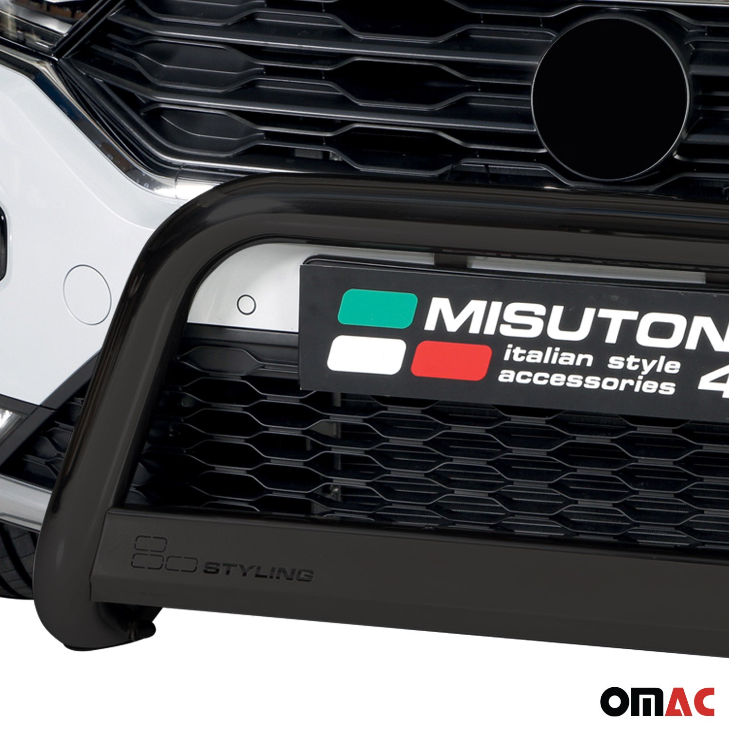 Bull Barra Frontal para VW T-Roc 2017-2025 Negro Brillante Acero 1Pza