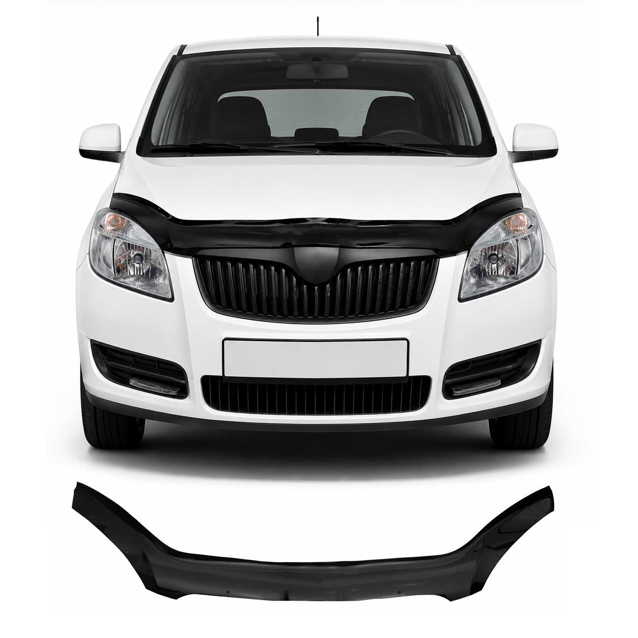 Deflector de Capó para Skoda Fabia 2007-2010 Oscuro Brillante Acrílico