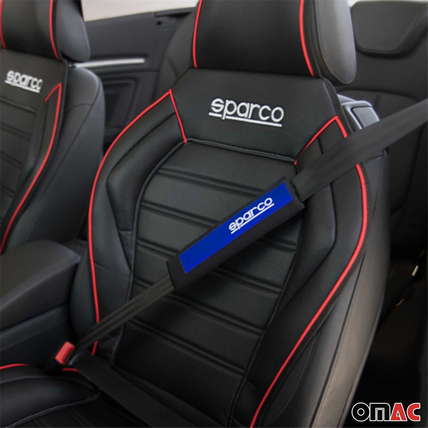 Sparco Cubierta de Para Volante de Automóvil Universal Negro Azul