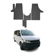 OMAC Alfombrillas De Coche para VW T6 T6.1 Transporter 2015-2024 Negro Goma