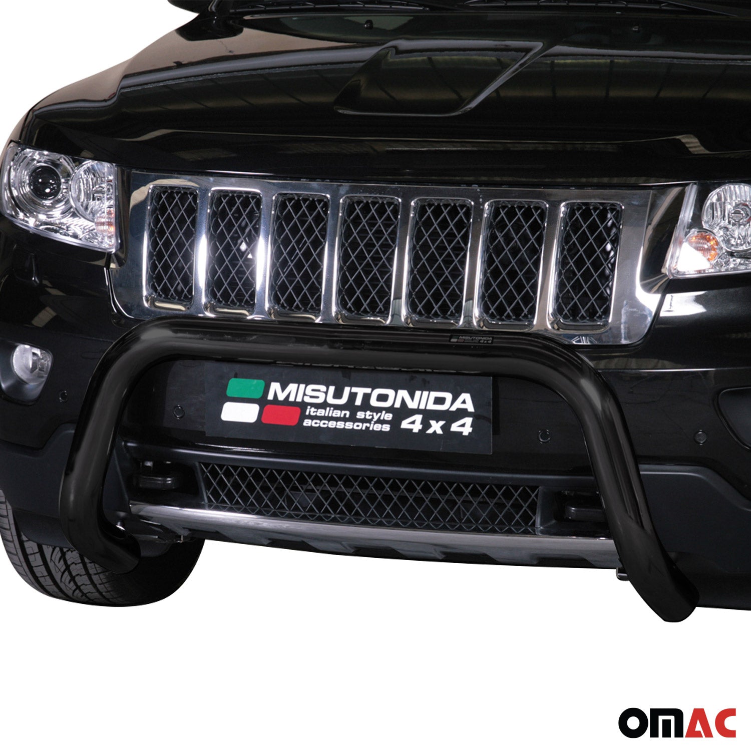 Bull Barra Frontal para Jeep Grand Cherokee 2010-2013 Negro Brillante Acero
