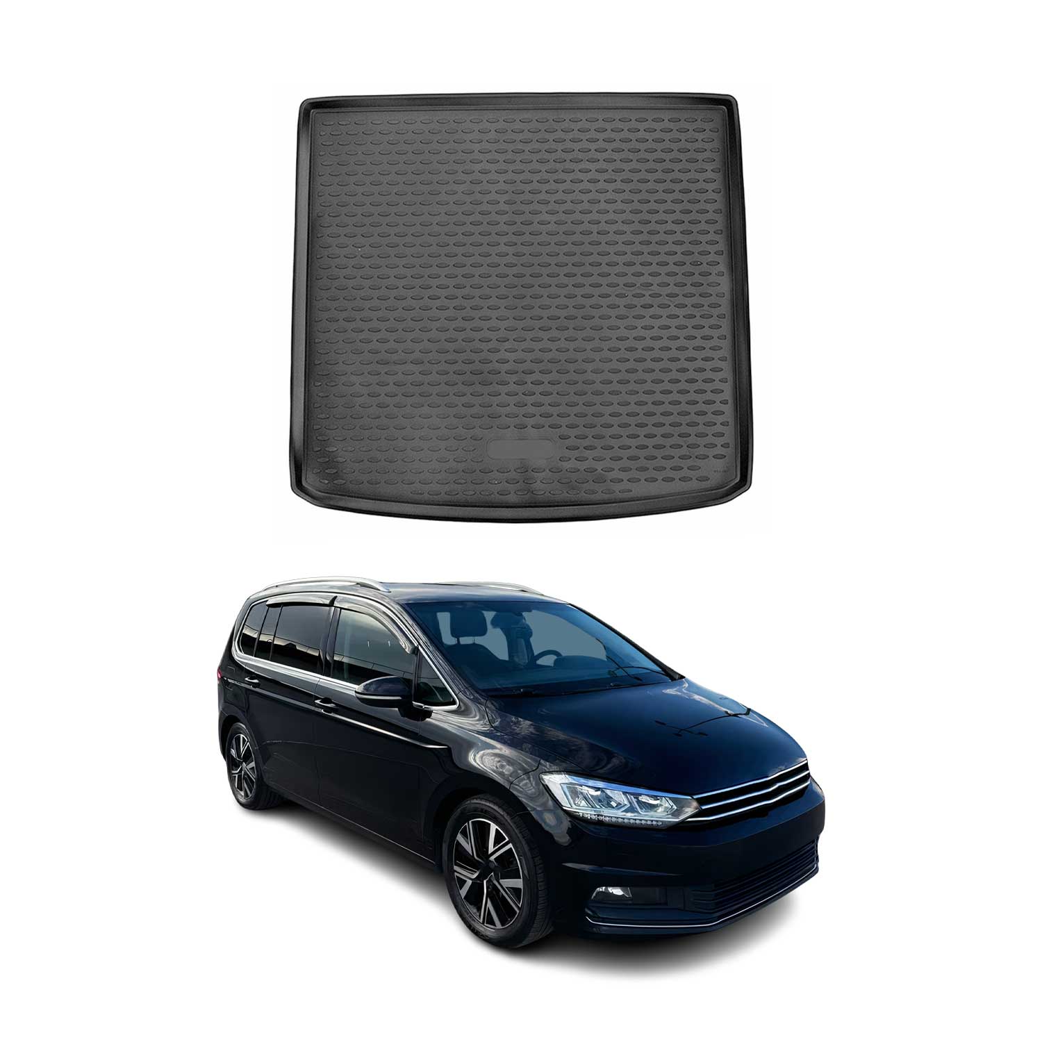 OMAC Bandeja Maletero Alfombrilla para VW Touran 2015-2024 5 Asiento Negro TPE