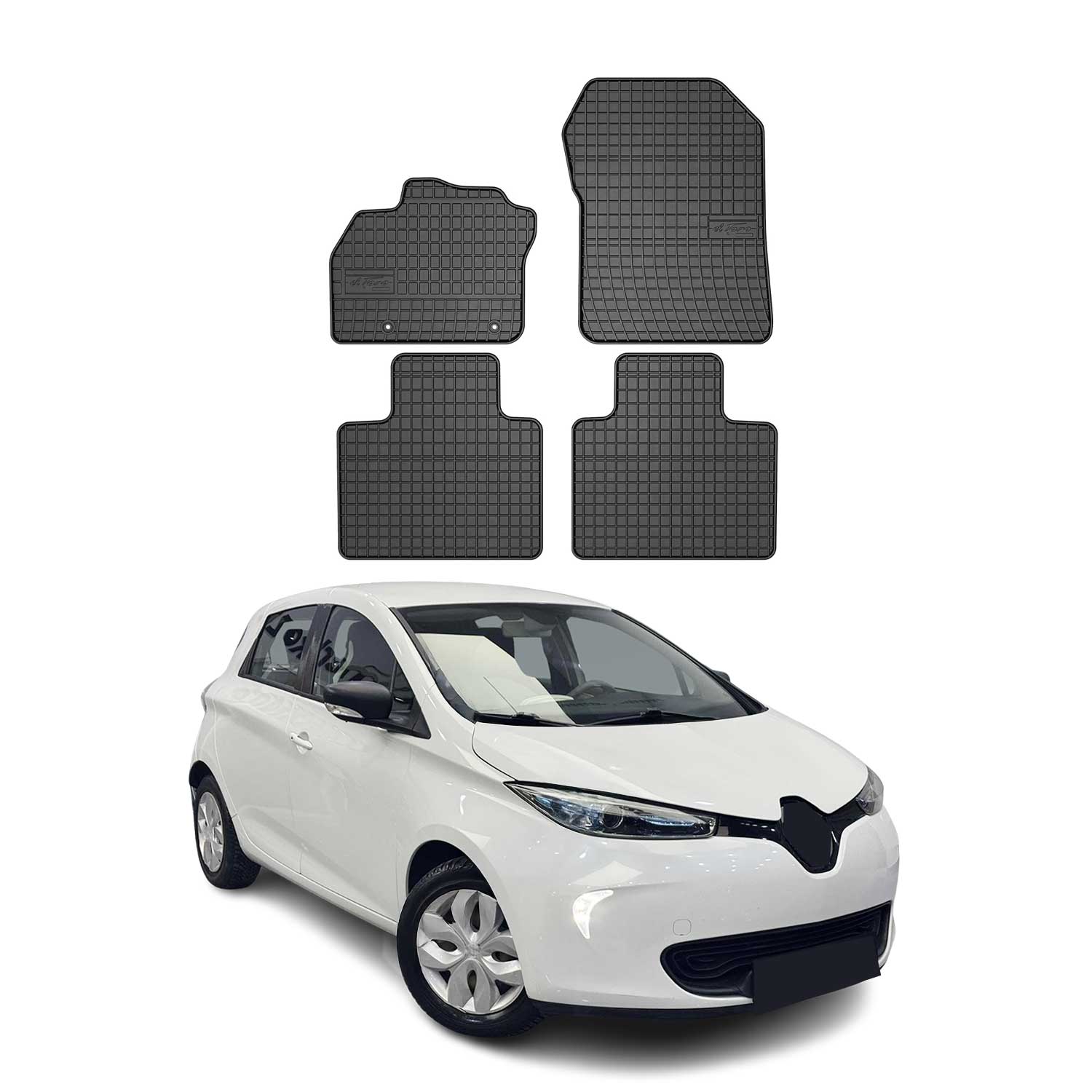 OMAC Alfombrillas De Coche para Renault Zoe 2012-2019 Negro Goma 4Pza