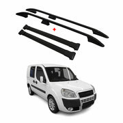 Rieles & Barras de Techo Coche para Fiat Doblo 2000-2010 Corto Negro Aluminio 4x