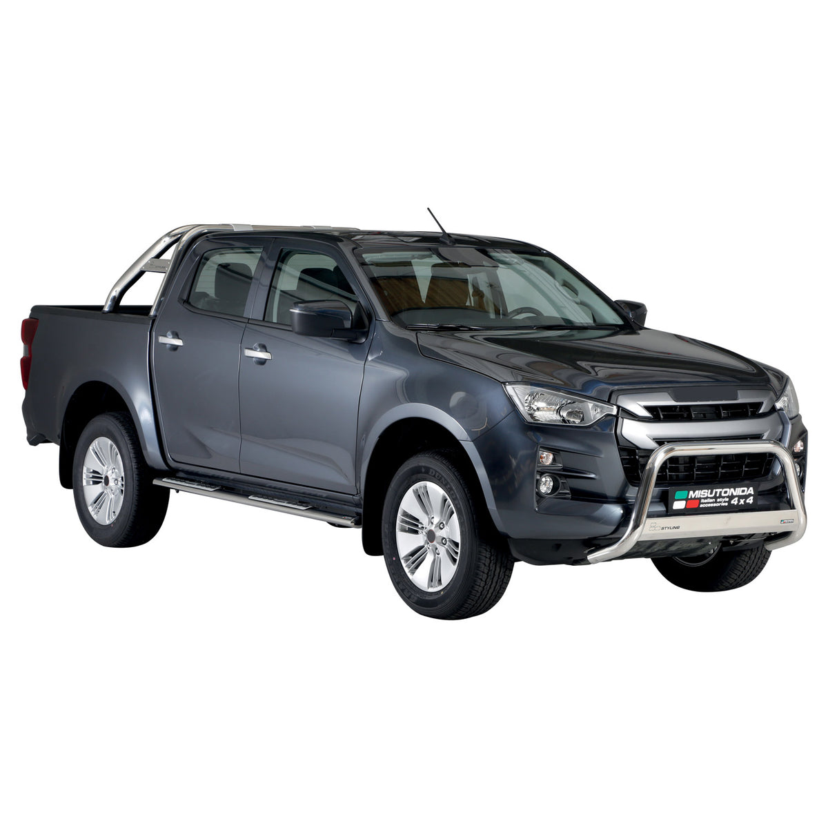 Bull Barra Frontal para Isuzu D-Max 2020-2025 Plata Brillante Acero 1Pza