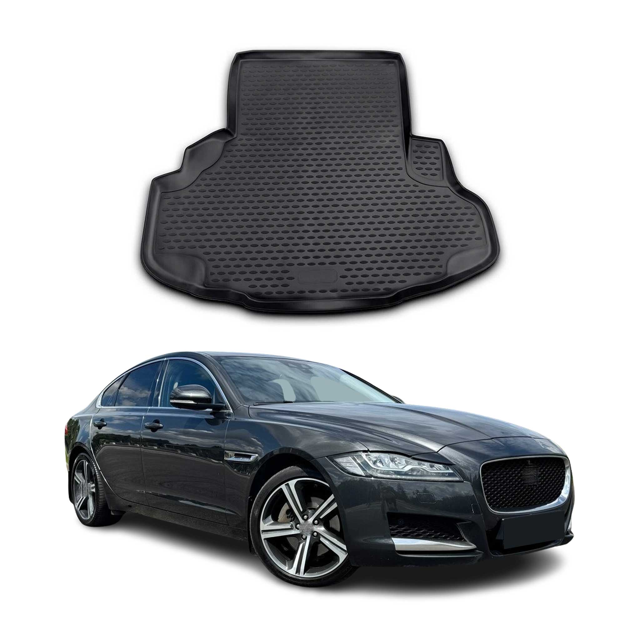 OMAC Bandeja Maletero Alfombrilla para Jaguar XF V8 2009-2020 Negro Goma TPE