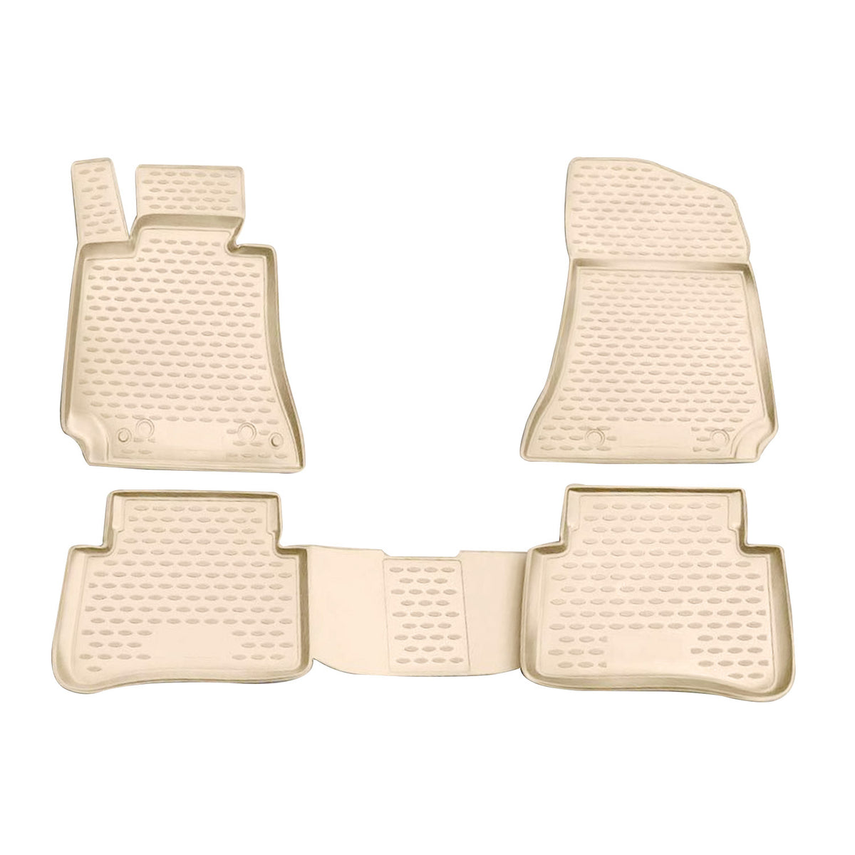 OMAC Alfombrillas De Coche para Mercedes W212 2009-2016 Beige Goma TPE 4Pza