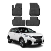 OMAC Alfombrillas De Coche para Peugeot 5008 2017-2024 Negro Goma TPE 4Pza