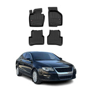 OMAC Premium Alfombrillas De Coche para VW Passat B6 2005-2010 Negro TPE Goma 4x