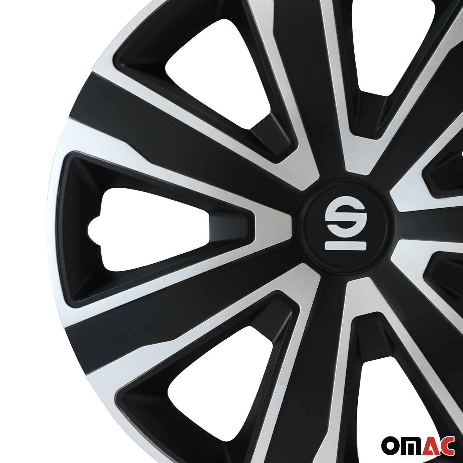 Sparco Palermo Tapacubos 16" pulgadas Universal Negro Plata ABS Plástico