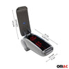 Gris Reposabrazos Consola para VW Caddy 2003-2020 Gris PU Cuero Plástico 1Pza