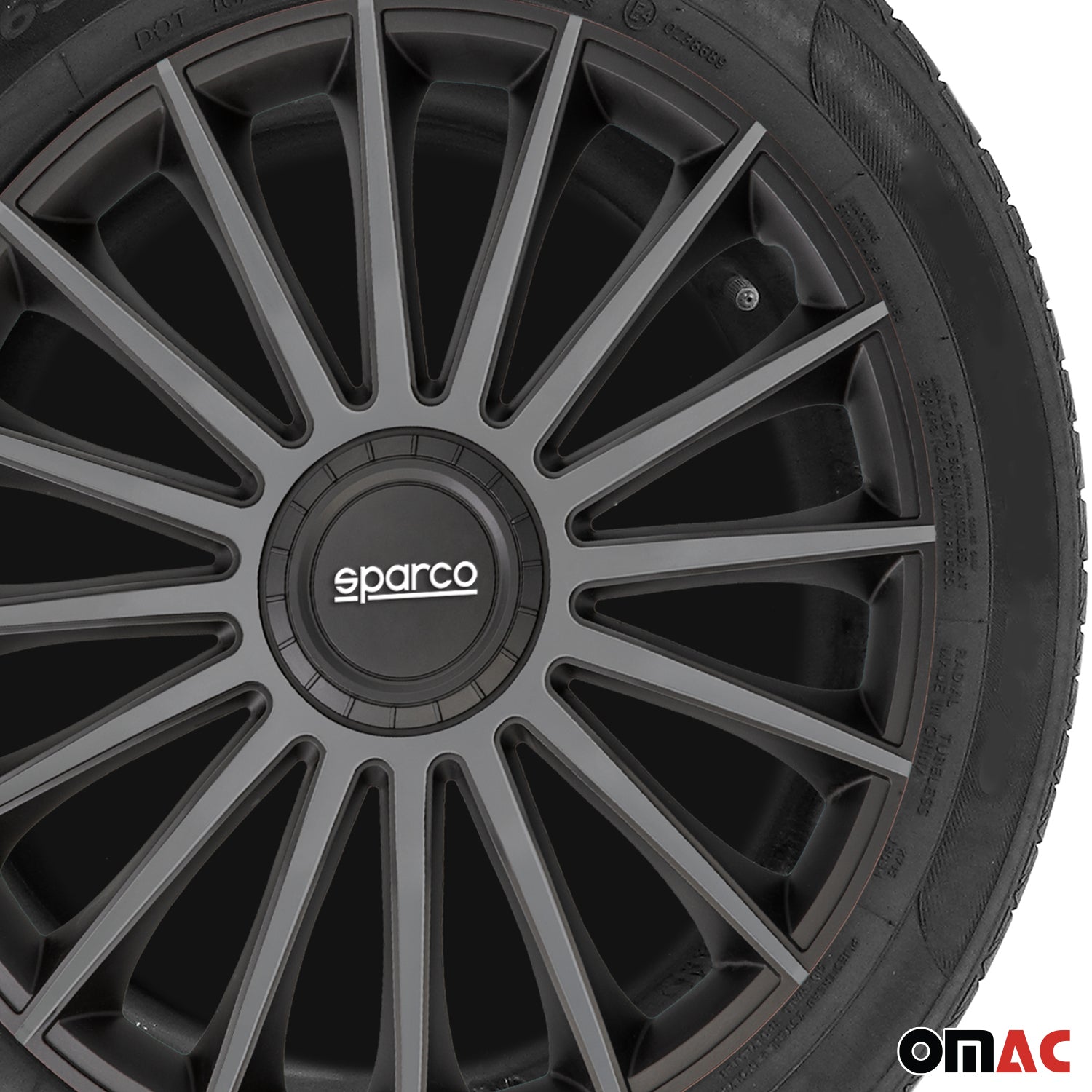 Sparco Treviso Tapacubos 16" pulgadas Universal Gris Negro ABS Plástico