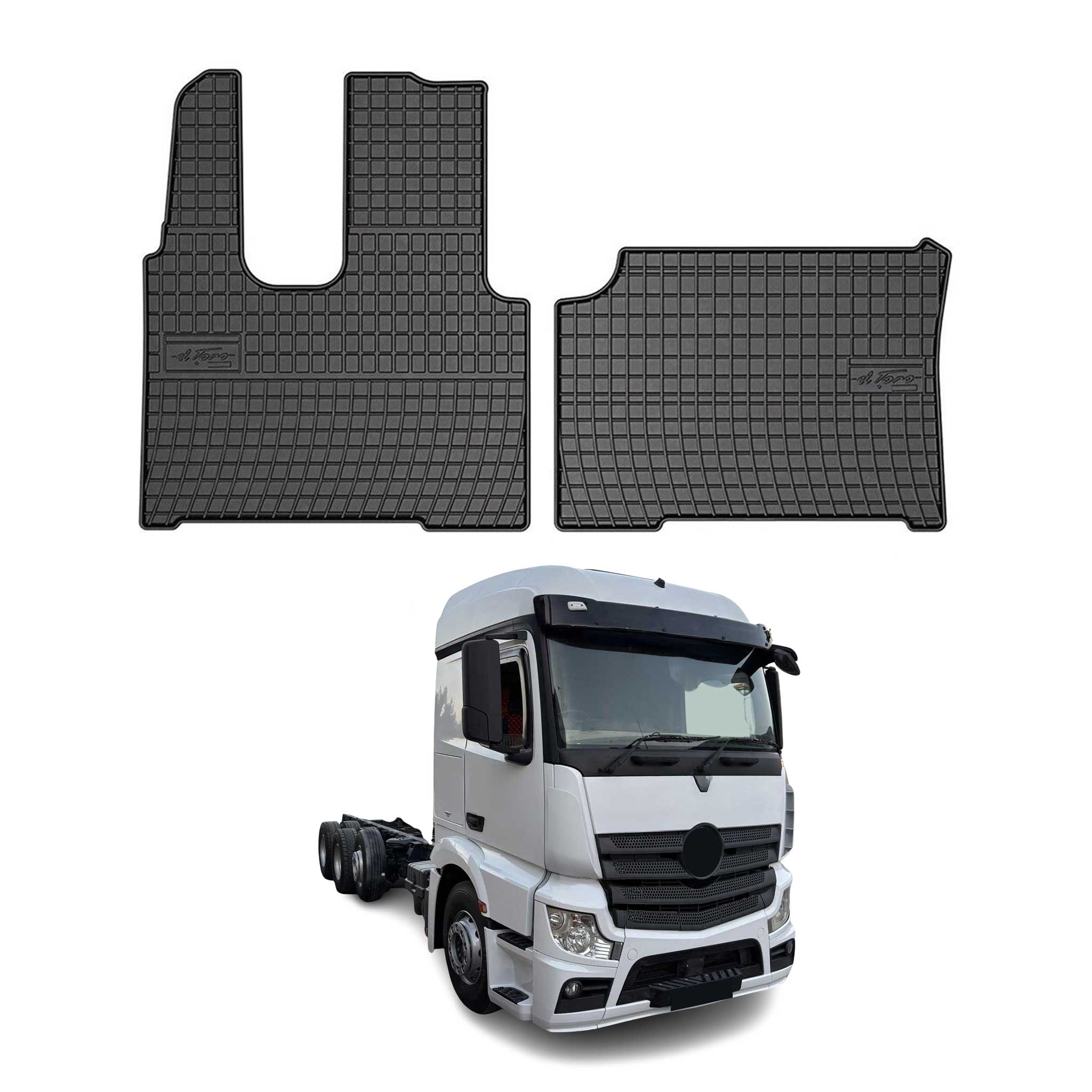 OMAC Alfombrillas De Coche para Mercedes Actros MP4 2012-2020 Negro Goma