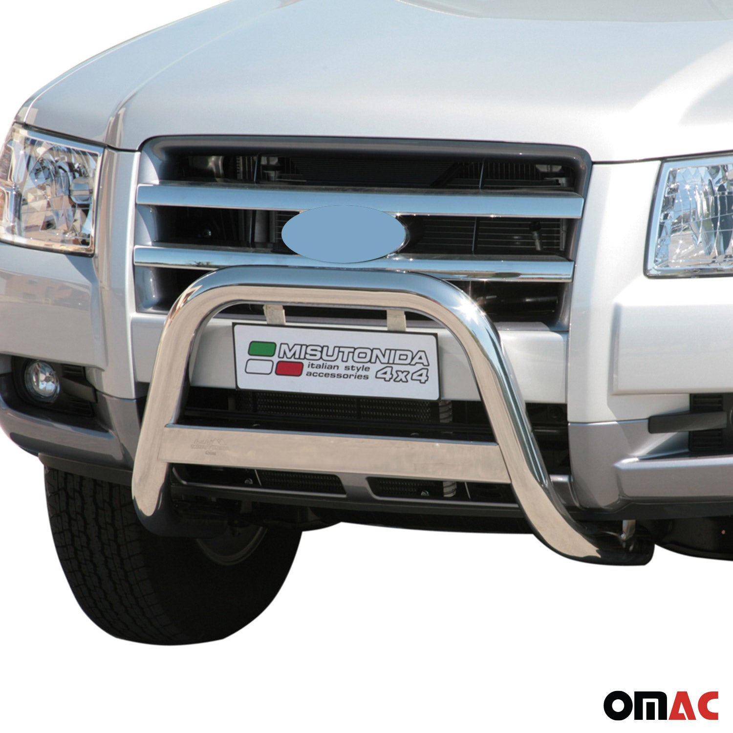 Bull Barra Frontal para Ford Ranger 2007-2009 Plata Brillante Acero 1Pza