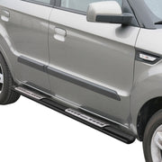 Par de Estribos Barras Laterales para Kia Soul 2009-2013 Negro Brillante Acero