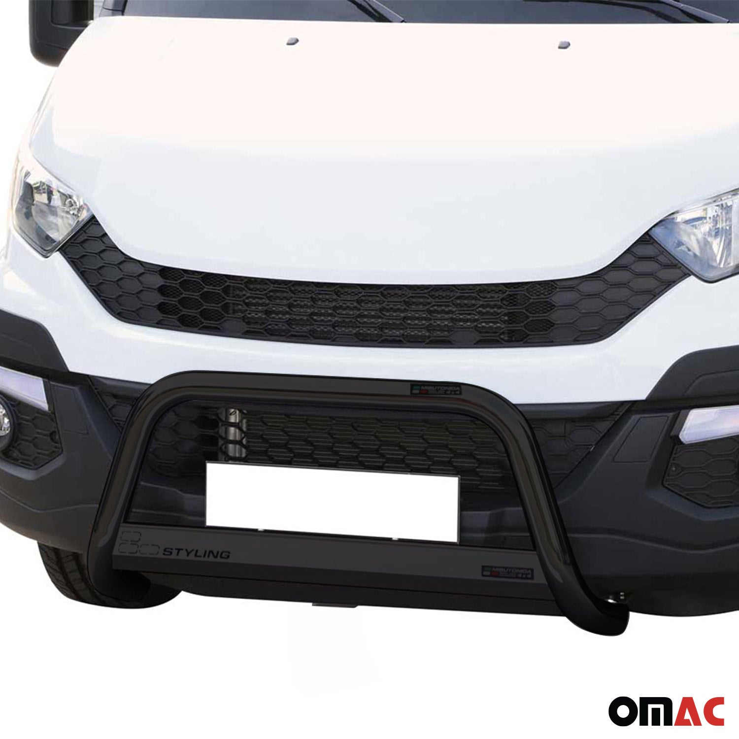 Bull Barra Frontal para Iveco Daily 2014-2019 Negro Brillante Acero 1Pza