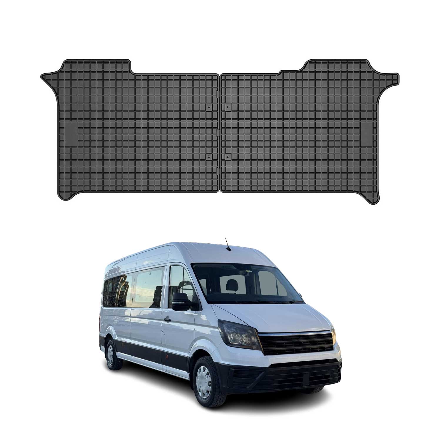 OMAC Alfombrillas De Coche para VW Crafter 2017-2025 Negro Goma 2Pza