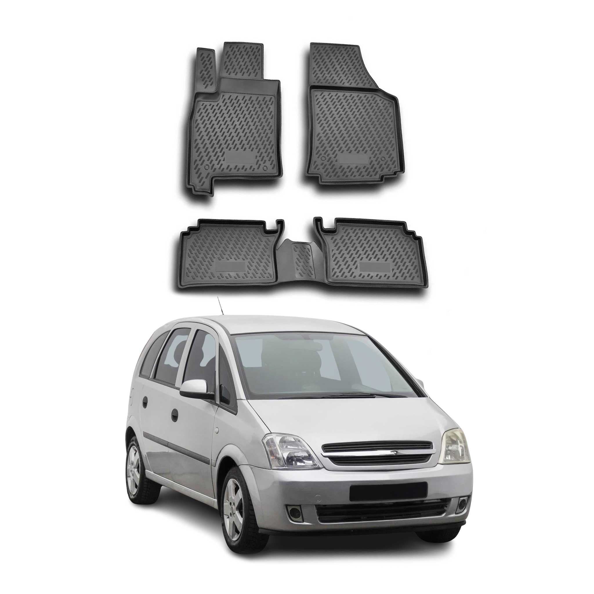 OMAC Alfombrillas De Coche para Opel Meriva 2003-2010 Negro Goma TPE 4Pza